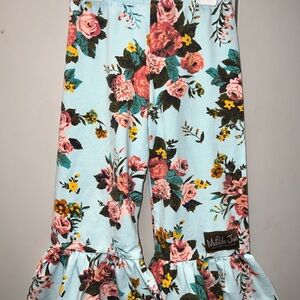 Matilda Jane Floral Ruffle Pants - Blue and Pink